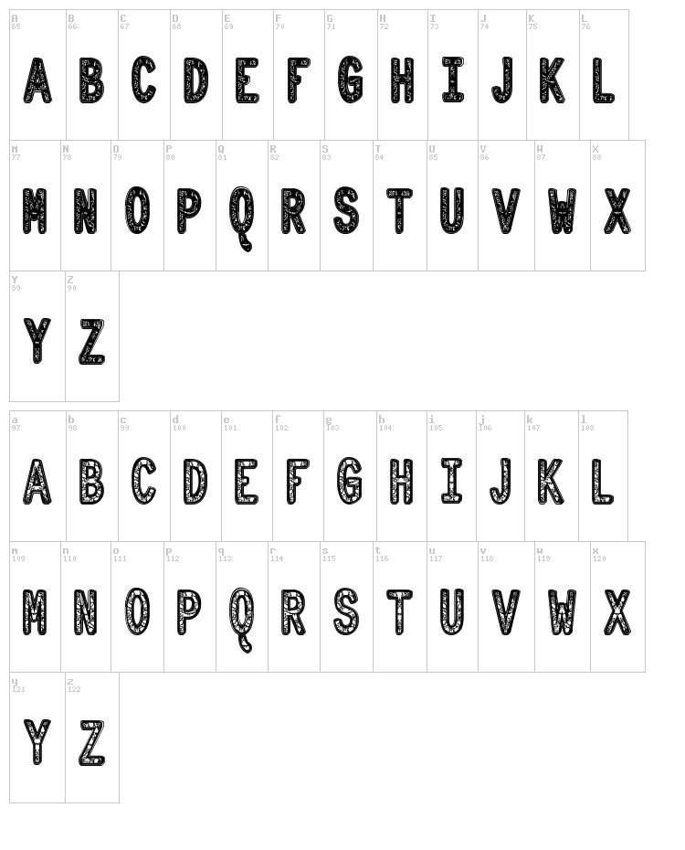 Ornad Dentro TFB font map